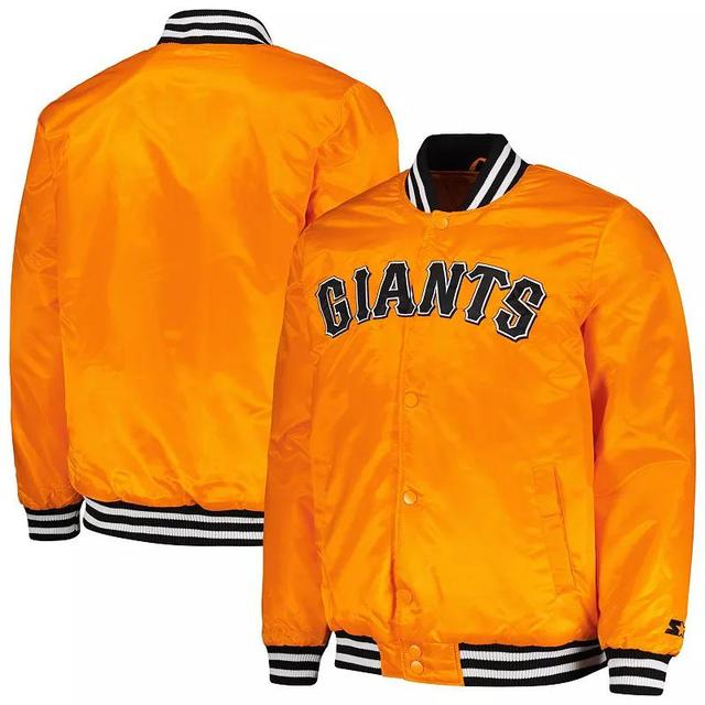 Mens Starter San Francisco Giants Cross Bronx Fashion Satin Full-Snap Varsity Jacket Product Image