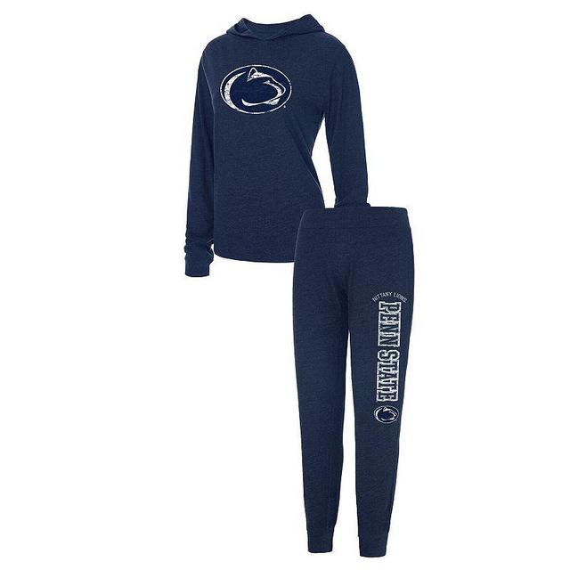 Womens Concepts Sport Heathered Navy Penn State Nittany Lions Long Sleeve Hoodie T-shirt and Pants Sleep Set Product Image