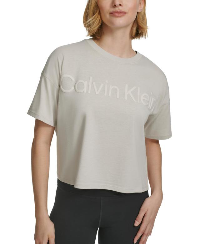 Women's Cotton Raised Logo Cropped T-Shirt Product Image