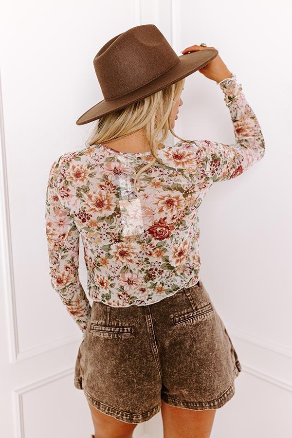 Sweet Blooms Mesh Front Tie Top Product Image