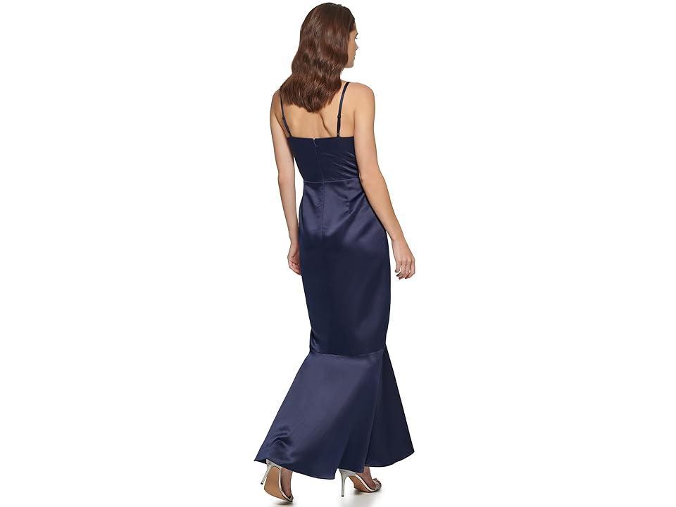 DKNY Sleeveless Ruffled V-Neck Gown Women's Clothing Product Image