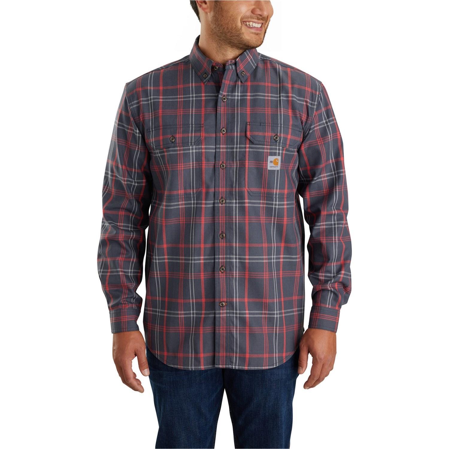 Carhartt 104507 Flame-Resistant Original Fit Twill Plaid Shirt - Long Sleeve Product Image