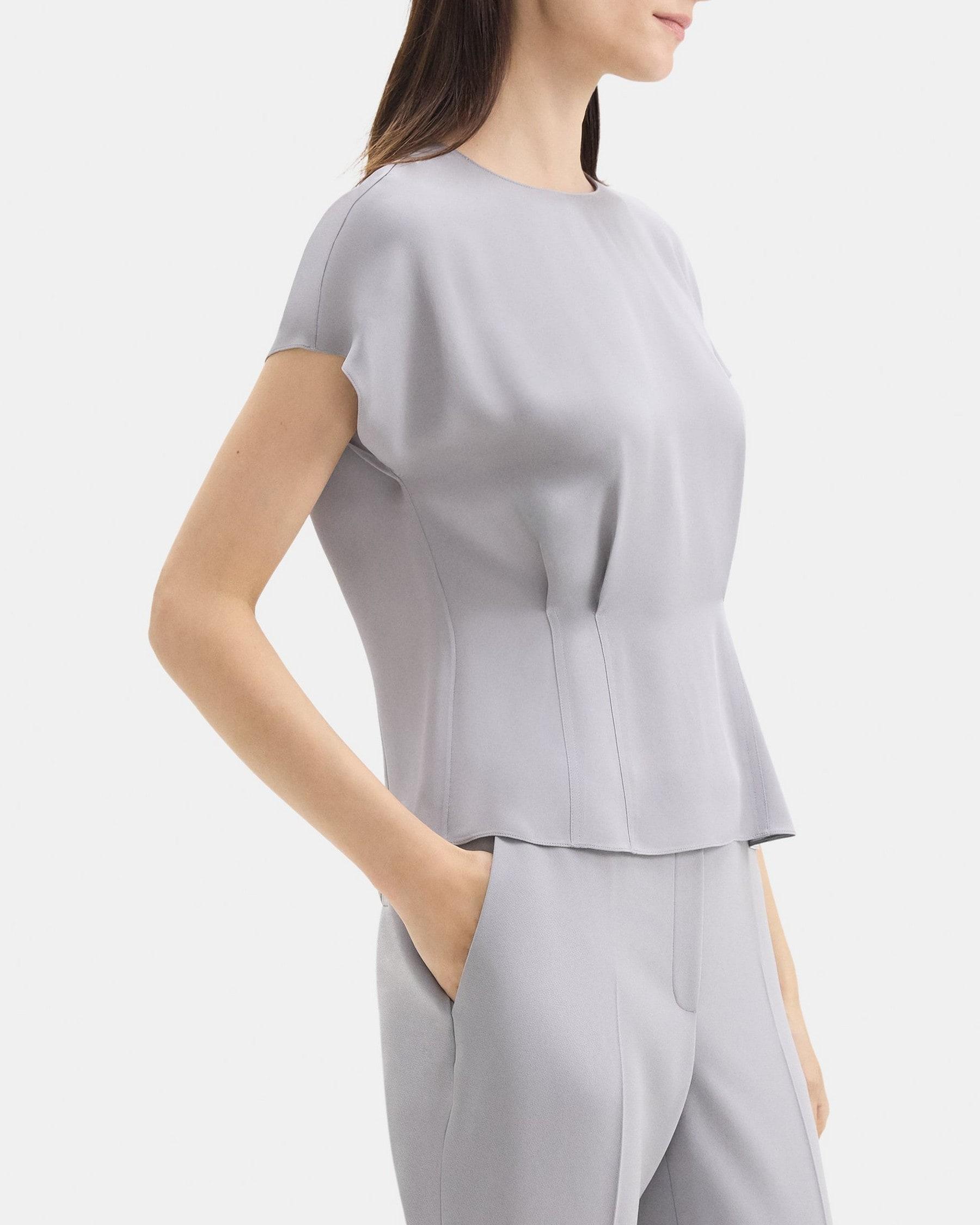 Peplum Top in Silk Product Image