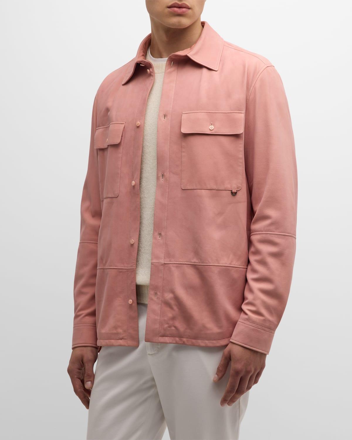 Mens Suede Patch Pocket Overshirt Product Image