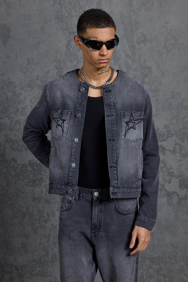 P-Star Regular Fit Boxy Pocket Detail Jean Jacket | boohooMAN USA Product Image