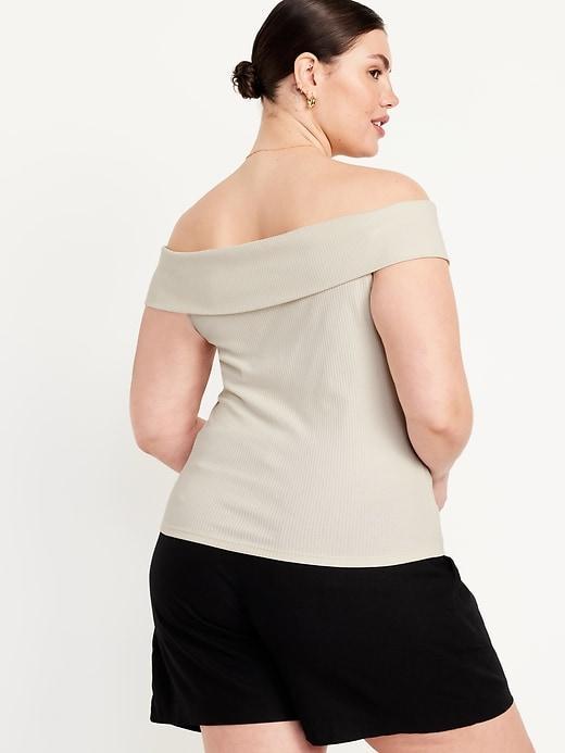 Off-Shoulder Ribbed Top Product Image