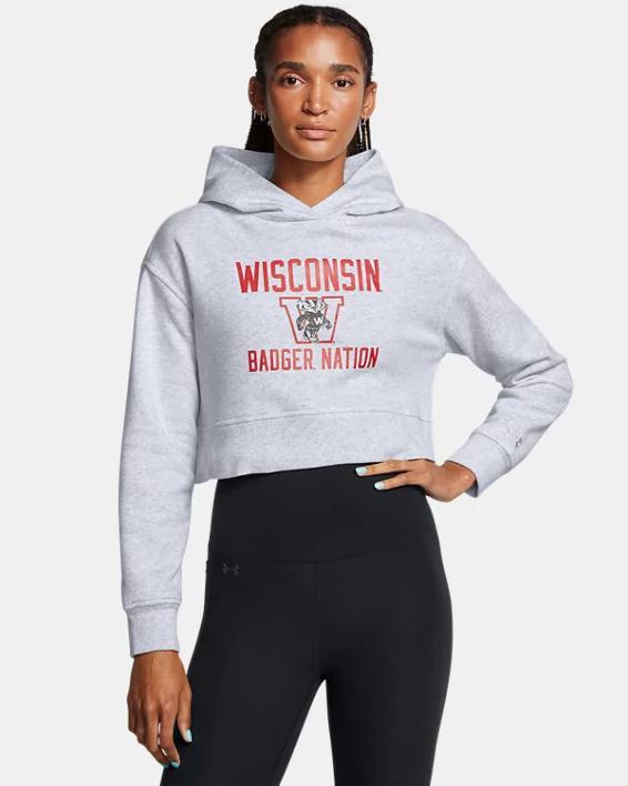 Womens UA Rival Fleece Collegiate Cropped Hoodie Product Image