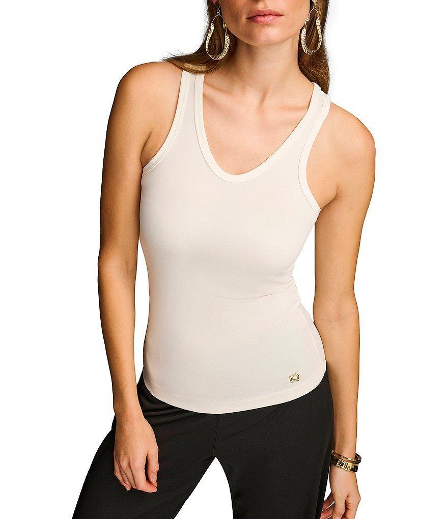 Donna Karan Knit Stretch Crepe Scoop Neck Sleeveless Tank product image