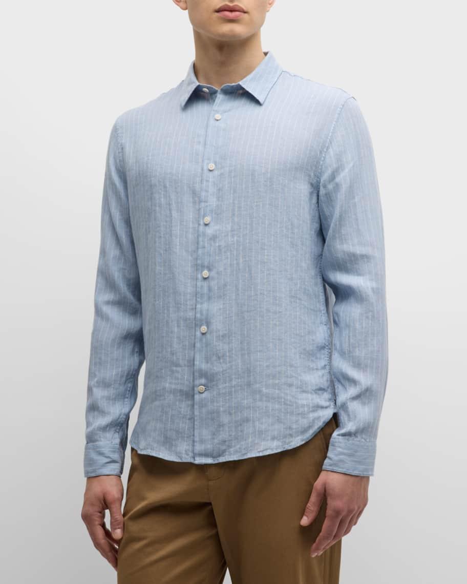 Mens Bayside Striped Linen Button-Front Shirt Product Image