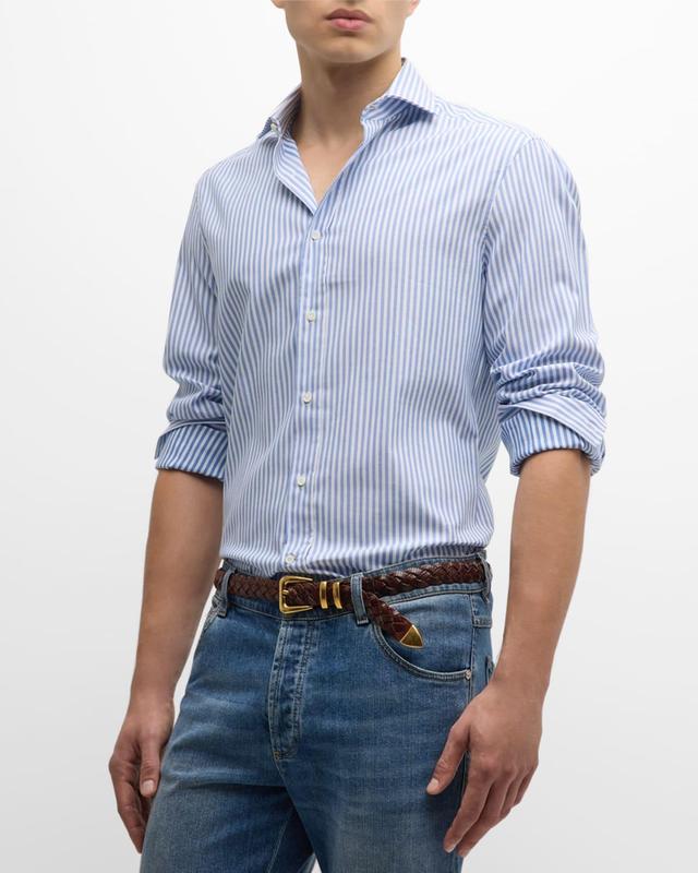 Mens Oxford Stick Stripe Button-Down Shirt Product Image