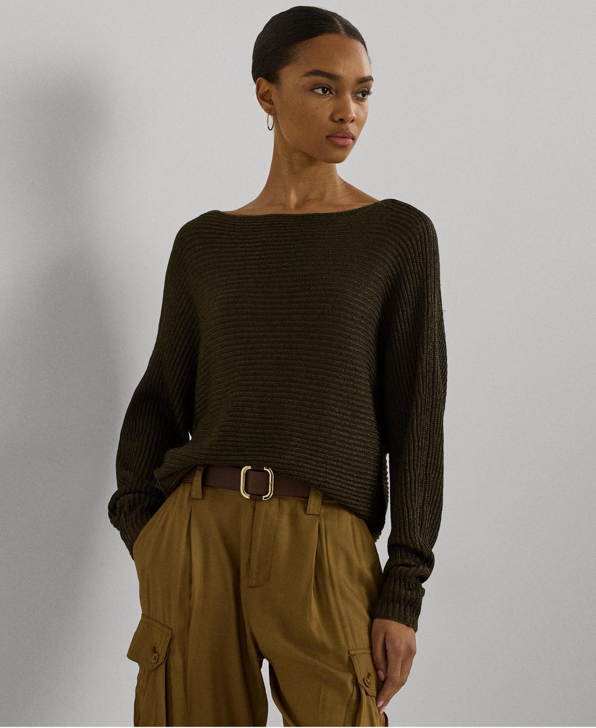 Lauren Ralph Lauren Womens Rib-Knit Boat-Neck Sweater Product Image