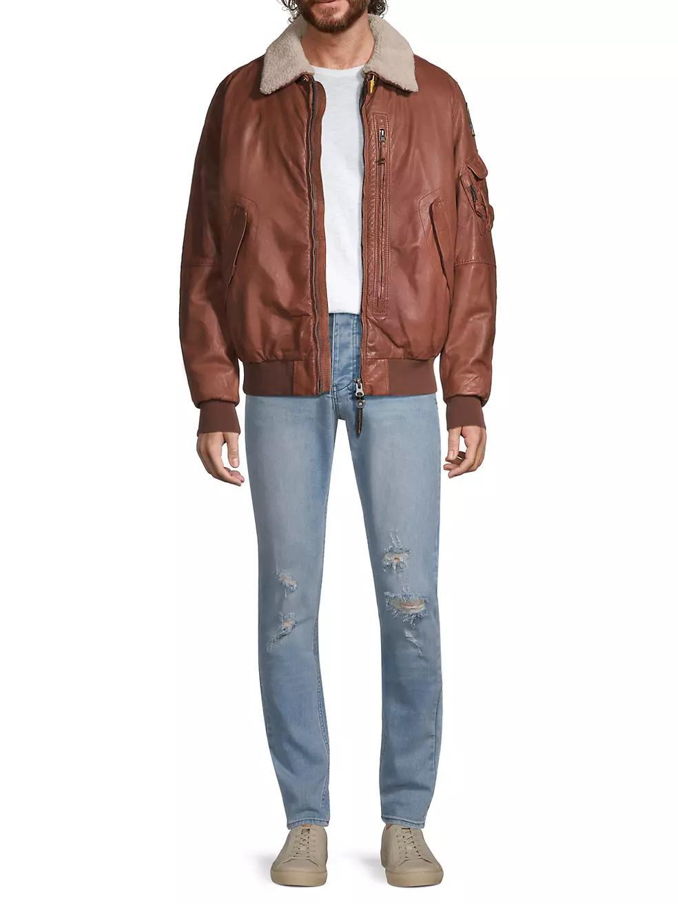 Josh Leather Bomber Jacket Product Image