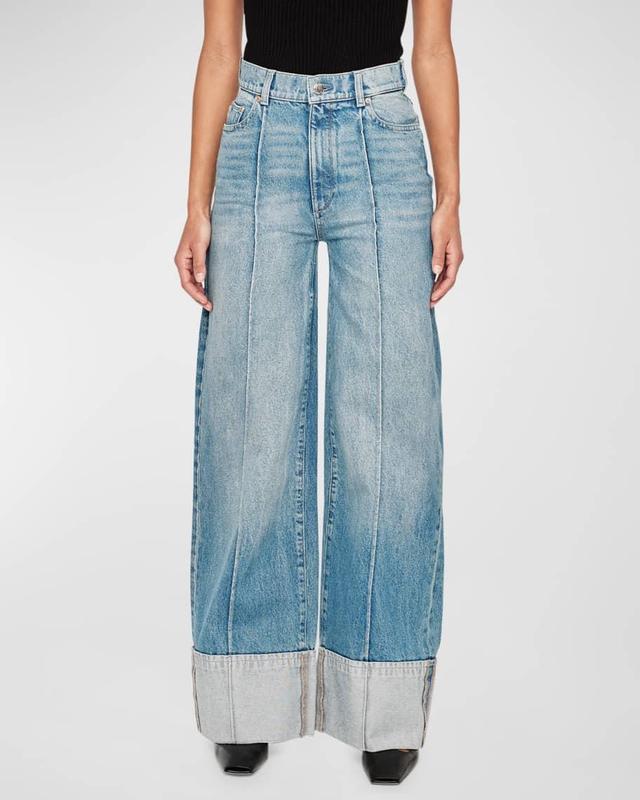 Hepburn Wide-Leg High-Rise Cuffed Jeans Product Image