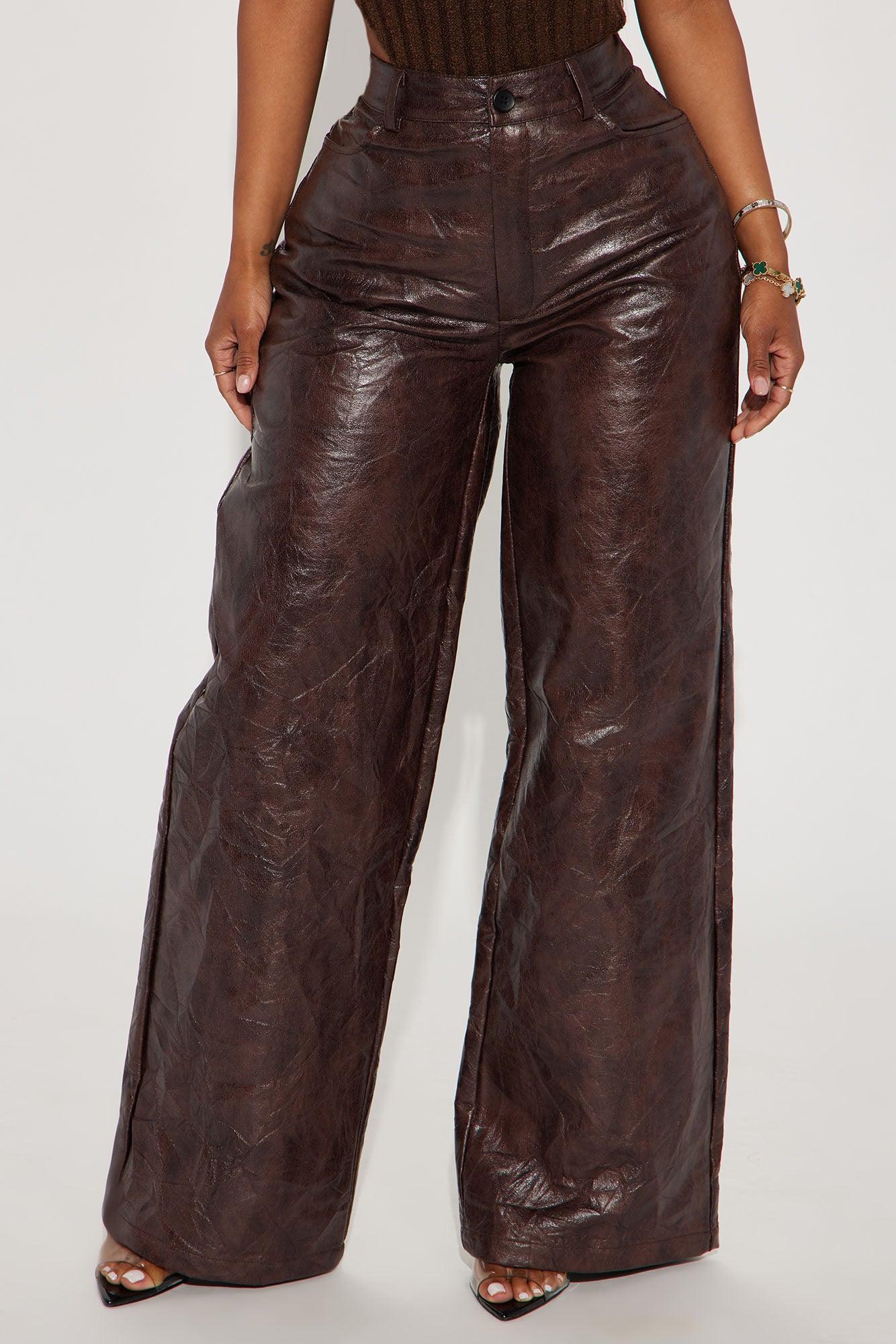 I'm Into It Faux Leather Pant - Chocolate Product Image