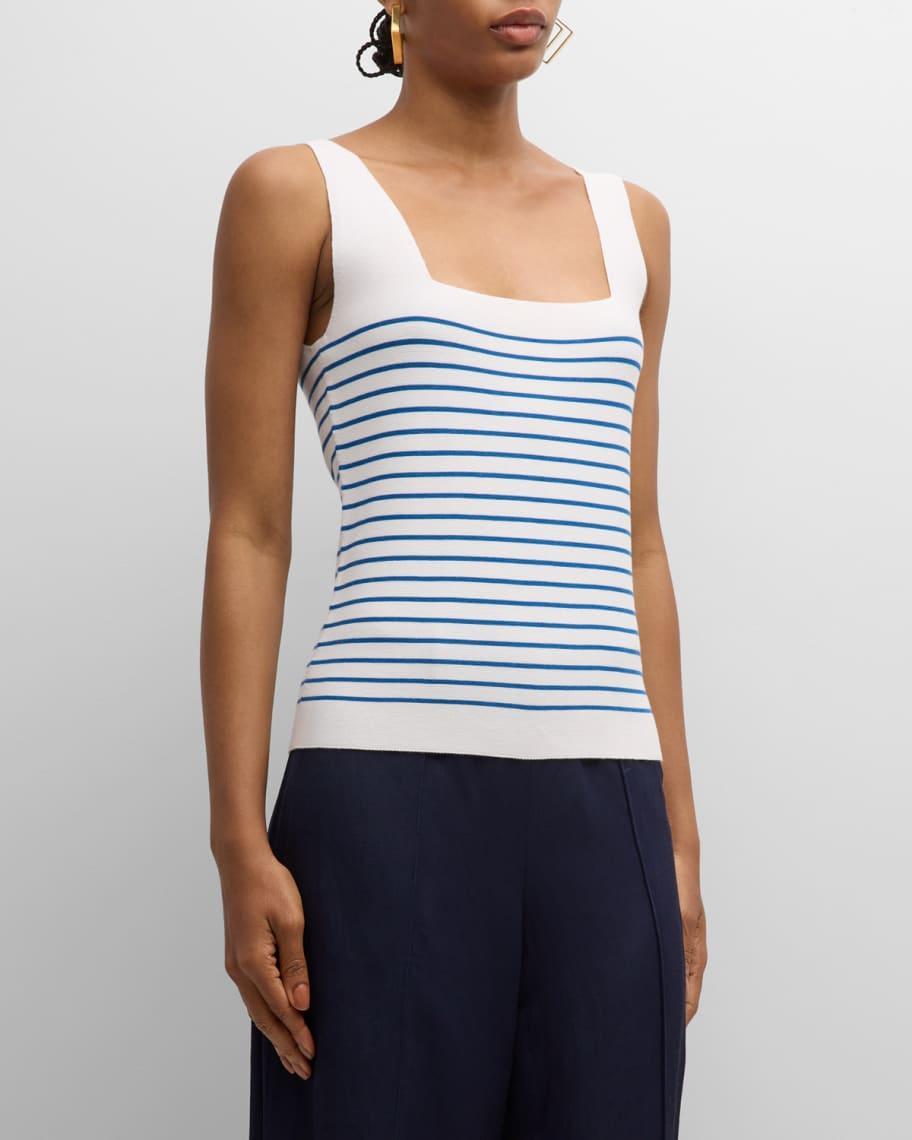 The Ellie Striped Square-Neck Sweater Tank Product Image