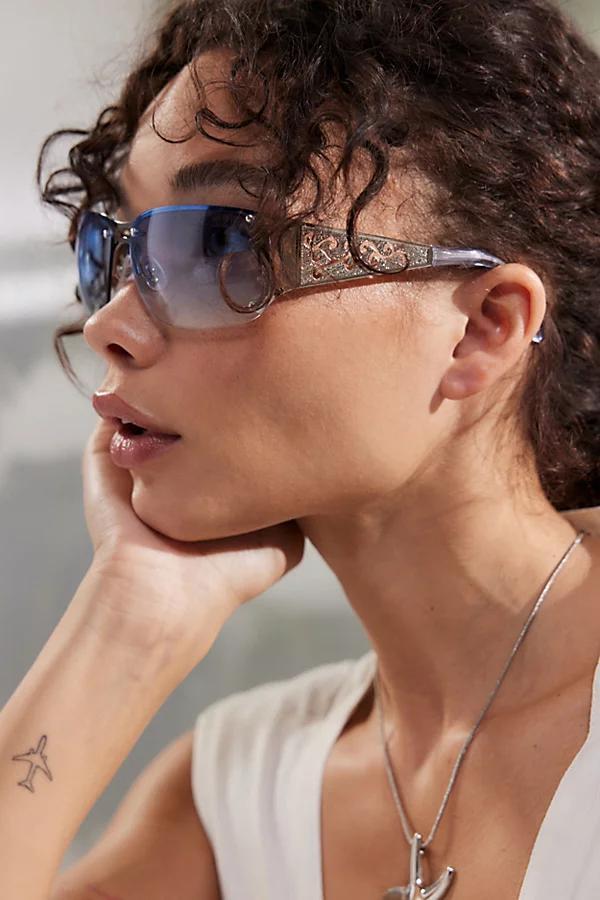 Holly Metal Shield Sunglasses Womens at Urban Outfitters Product Image