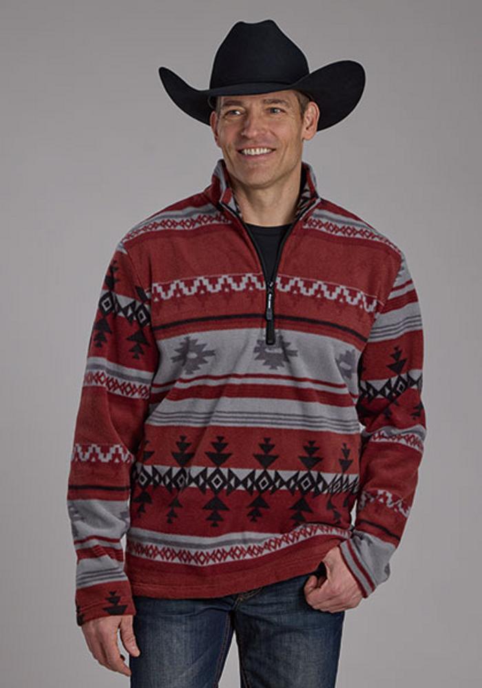 Roper® Men's Aztec Print 1/4 Zip Polar Fleece Pullover Product Image