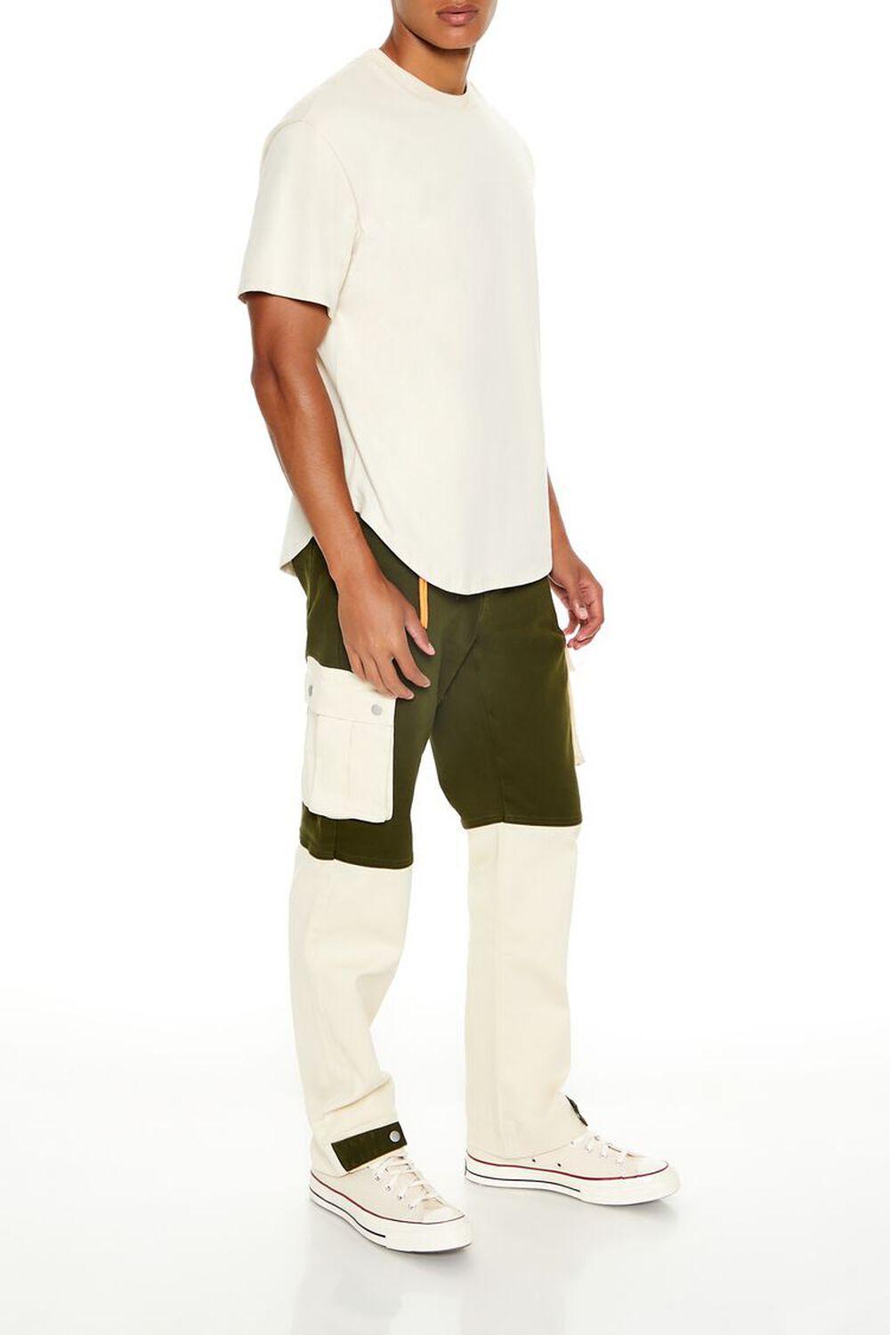 Mid-Rise Colorblock Cargo Jeans | Forever 21 Product Image