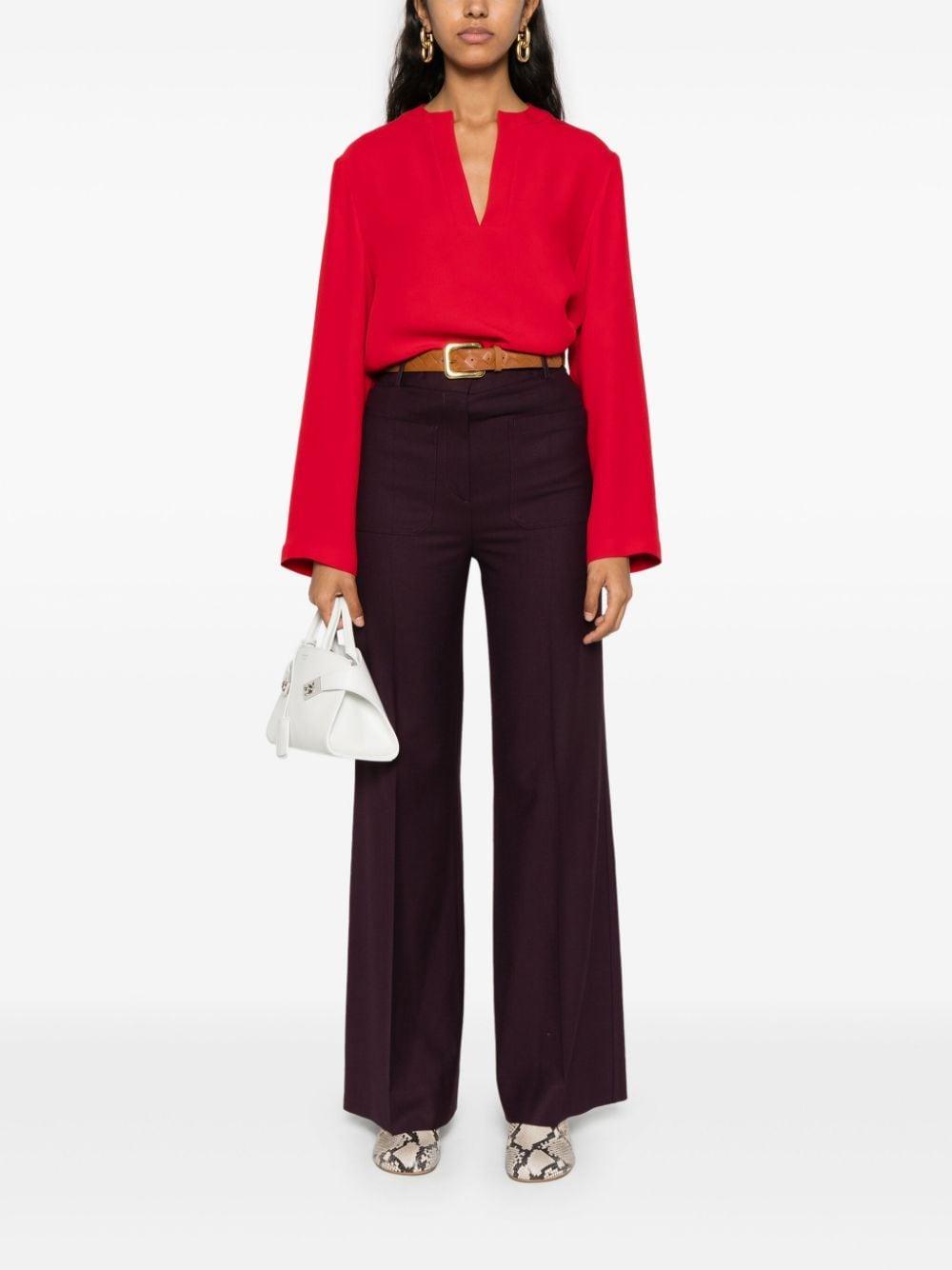 Mid-rise Straight-leg Trousers In Purple Product Image