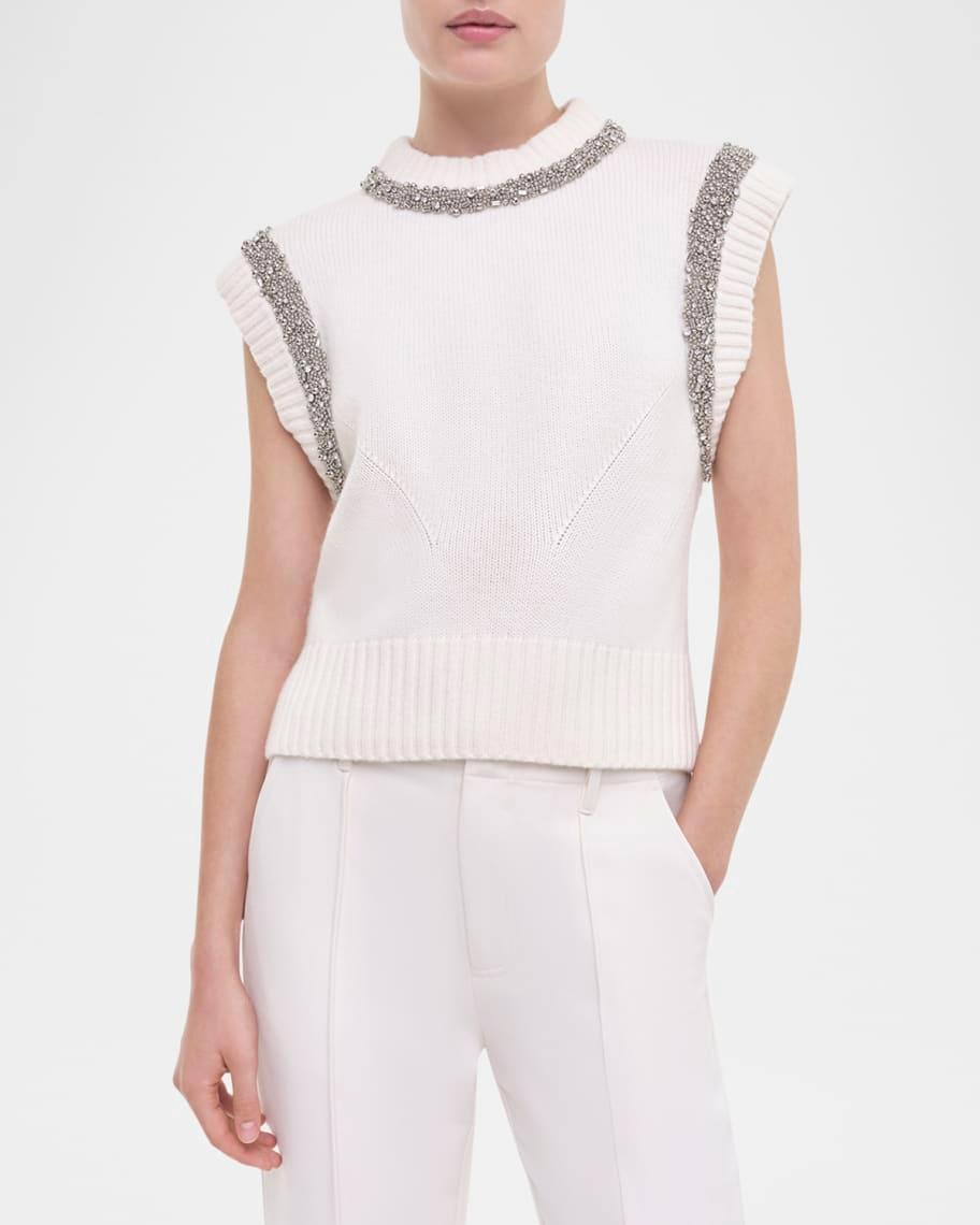 Joanae Sleeveless Wool-Cashmere Embellished Sweater Product Image