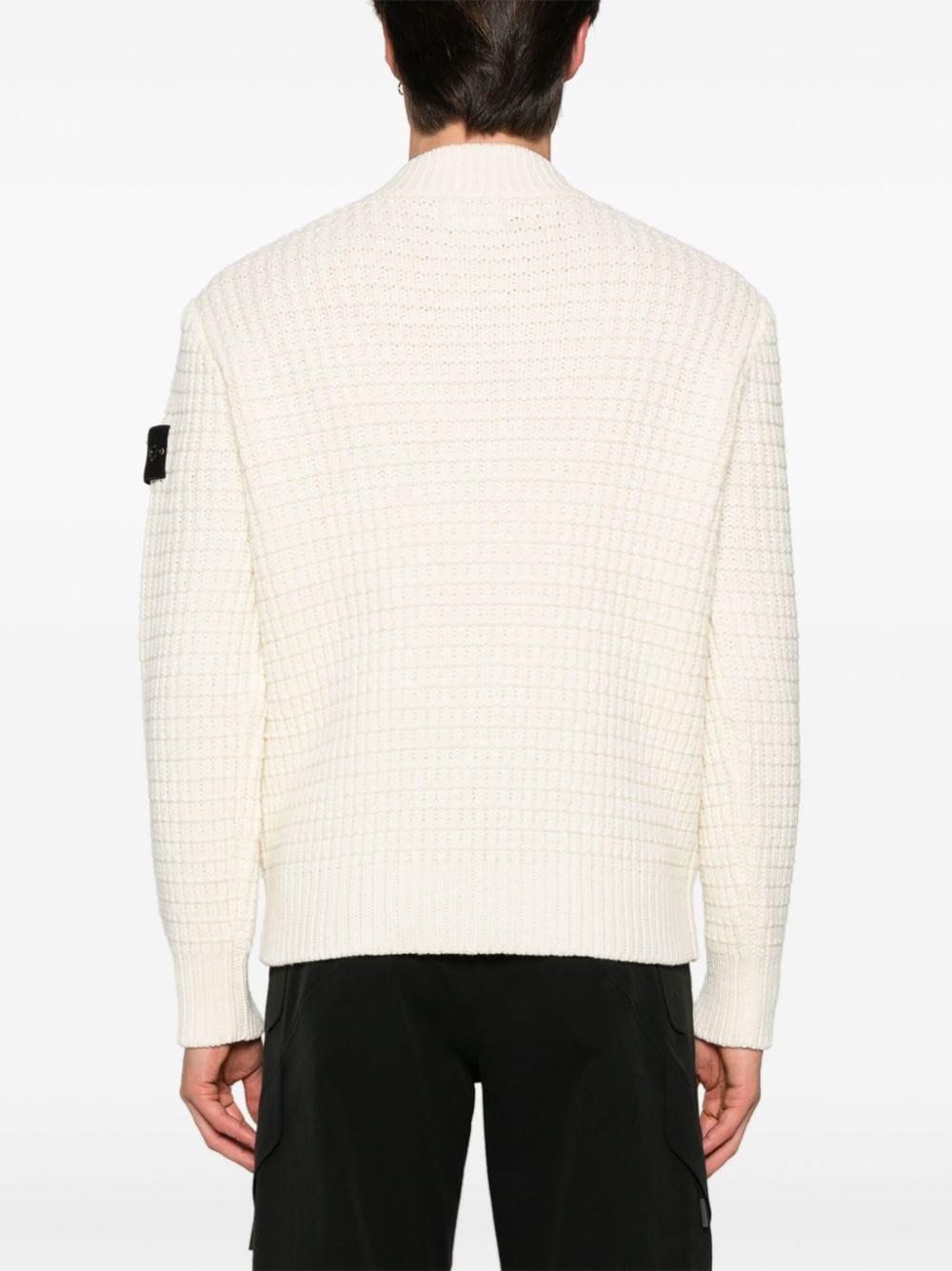 STONE ISLAND Compass-badge 3d-knit Jumper In Natural Product Image