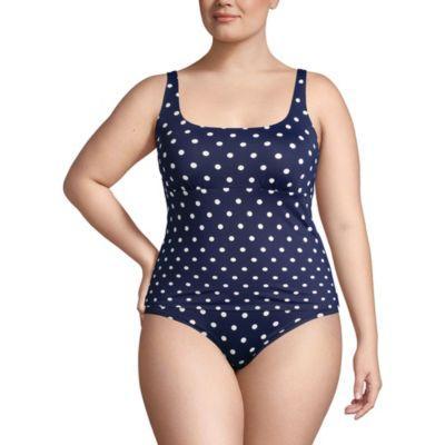 Plus Size DDD-Cup Square Neck Underwire Tankini Swimsuit Top Product Image