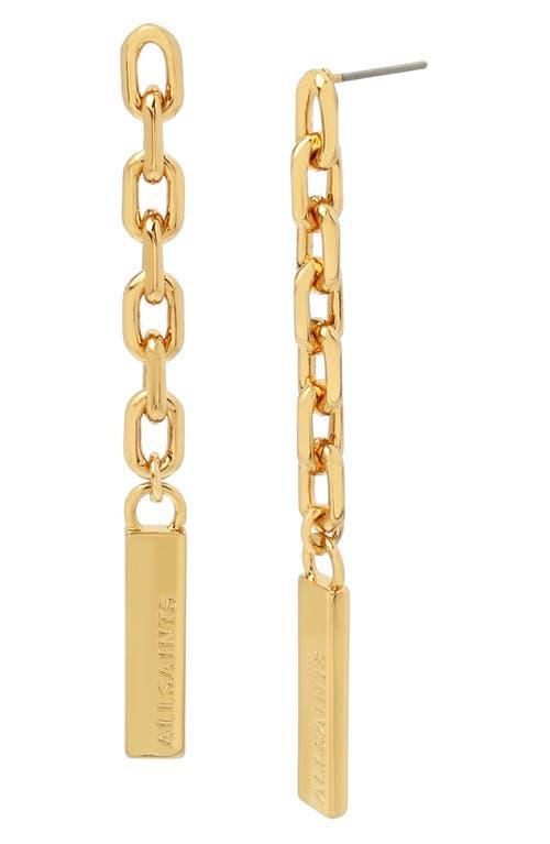 Allsaints Logo Etched Chain Link Linear Drop Earrings - Female Product Image