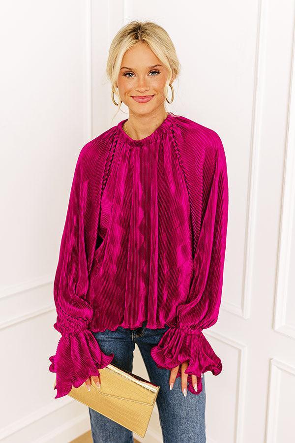 Found Your Love Pleated Top In Berry Product Image