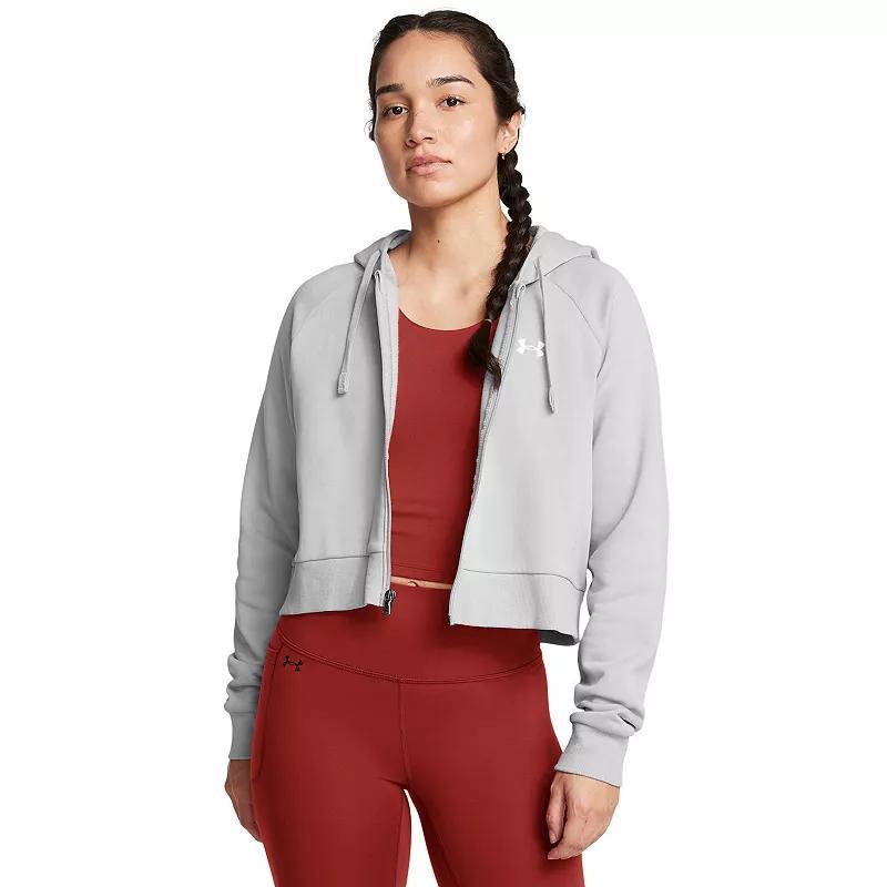 Womens UA Rival Fleece Crop Full-Zip Product Image