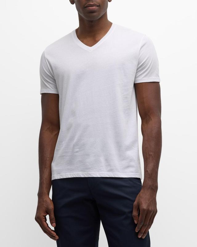 Mens Slim Fit V-Neck Cotton T-Shirt Product Image