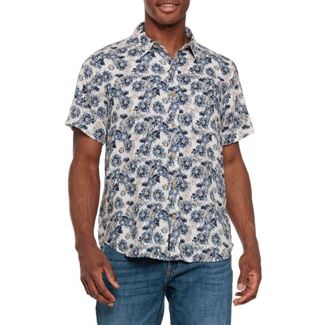 Lucky Brand Linen-Blend San Gabriel Printed Shirt - Short Sleeve Product Image