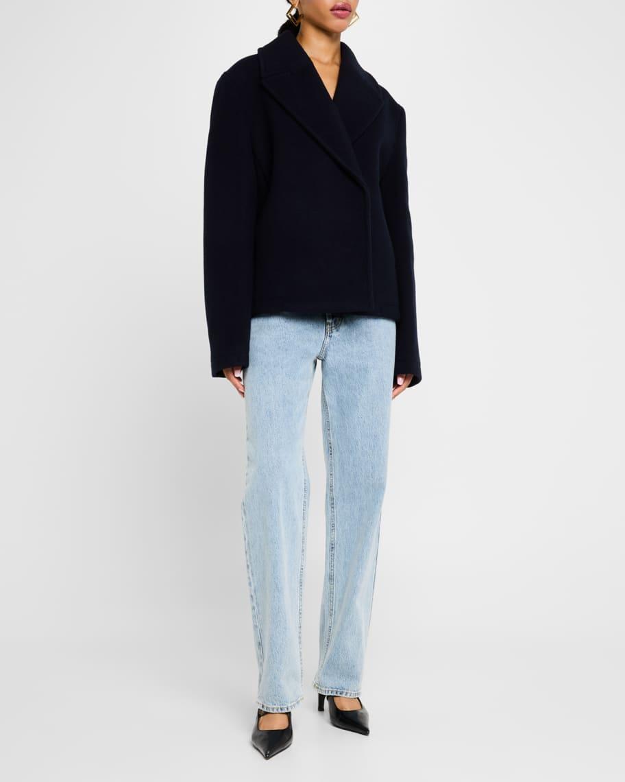 Oversized Cropped Wool Peacoat Product Image