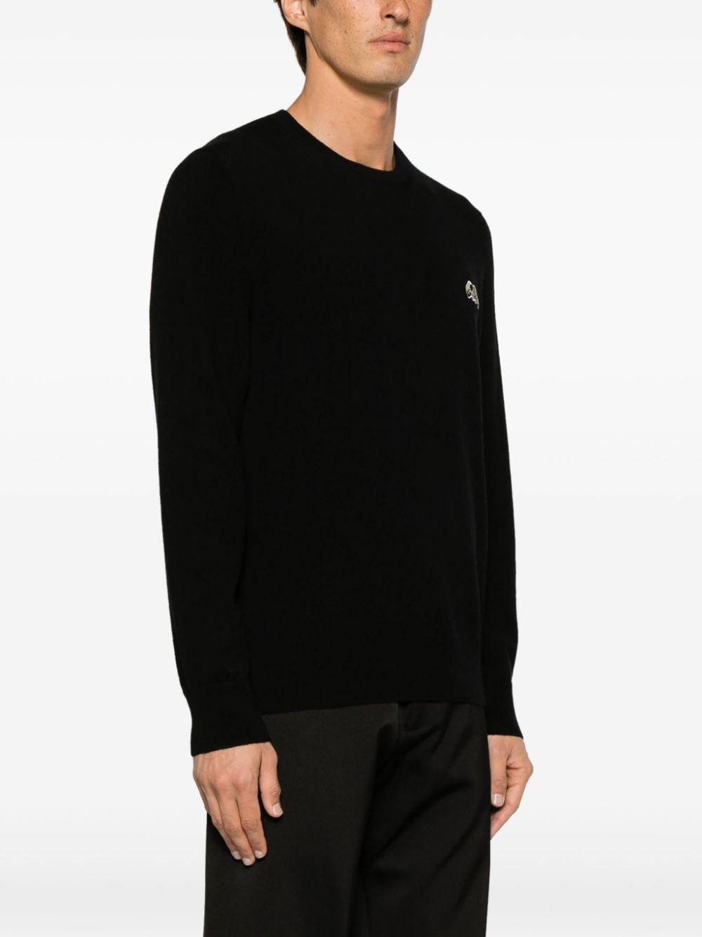 Logo-embroidered Cashmere Blend Jumper In Black Product Image