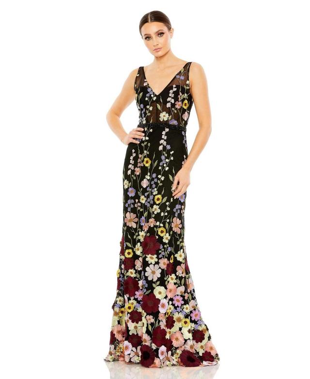 Womens Mac Floral-Embroidered Tulle Gown Product Image