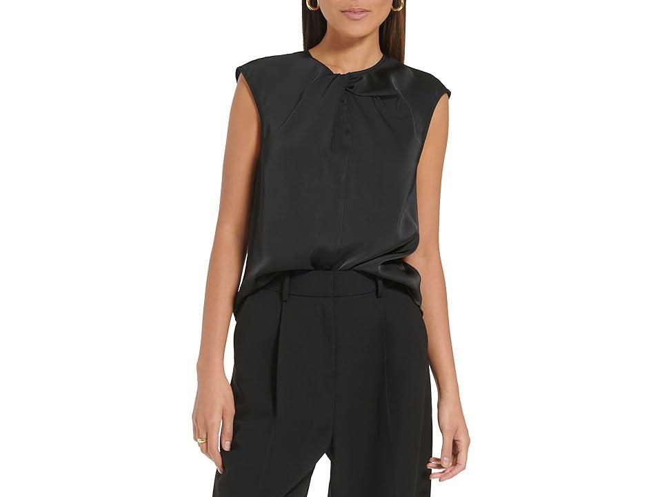 Calvin Klein Sleeveless Twist Neck Top Women's Clothing Product Image