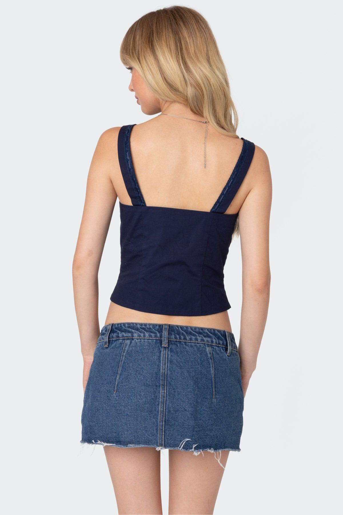 Square Neck Poplin Corset Product Image