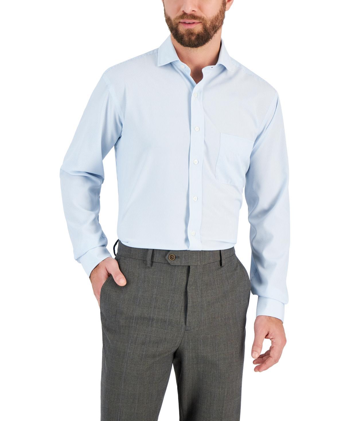 Club Room Mens Regular Fit Traveler Fine Stripe Dress Shirt, Created for Macys Product Image