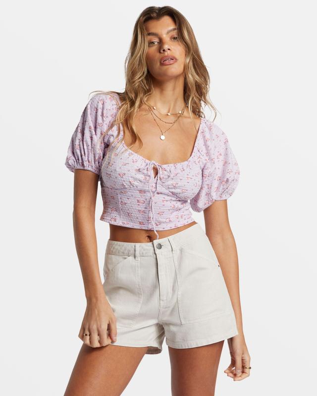 Posy Crop Top - Iced Lavender Female Product Image