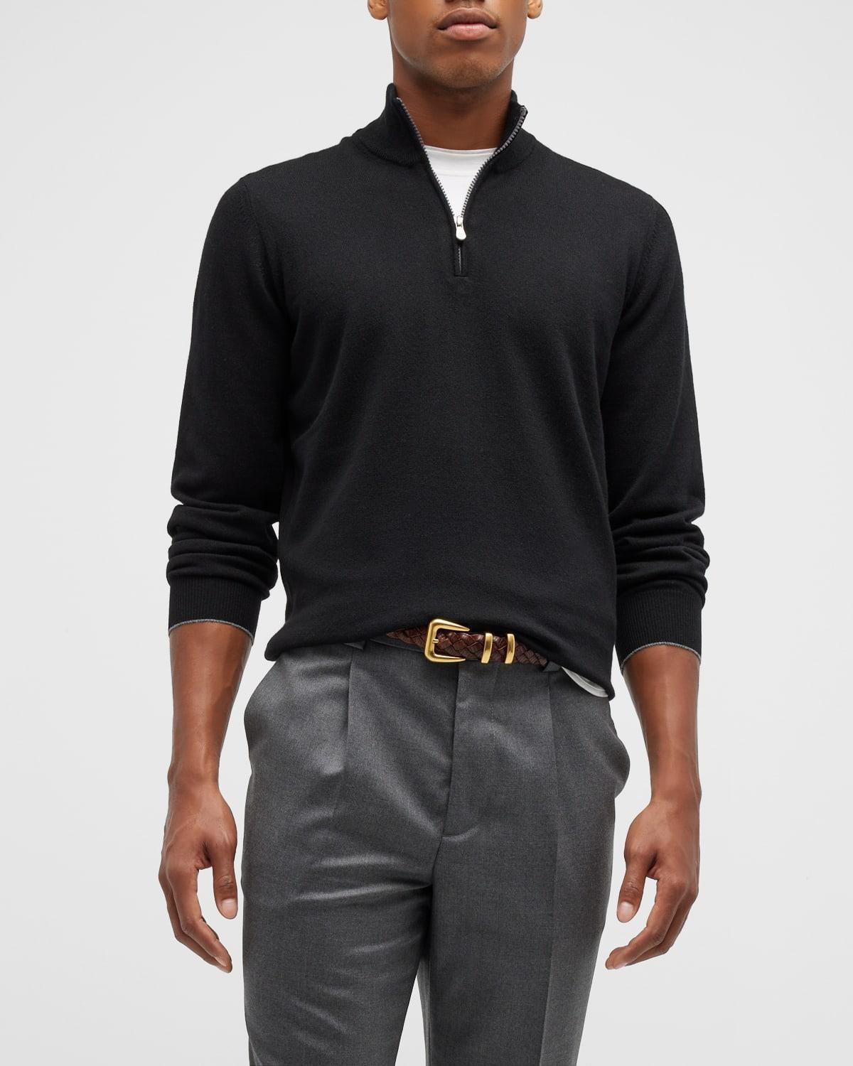 Mens Cashmere Quarter-Zip Sweater Product Image