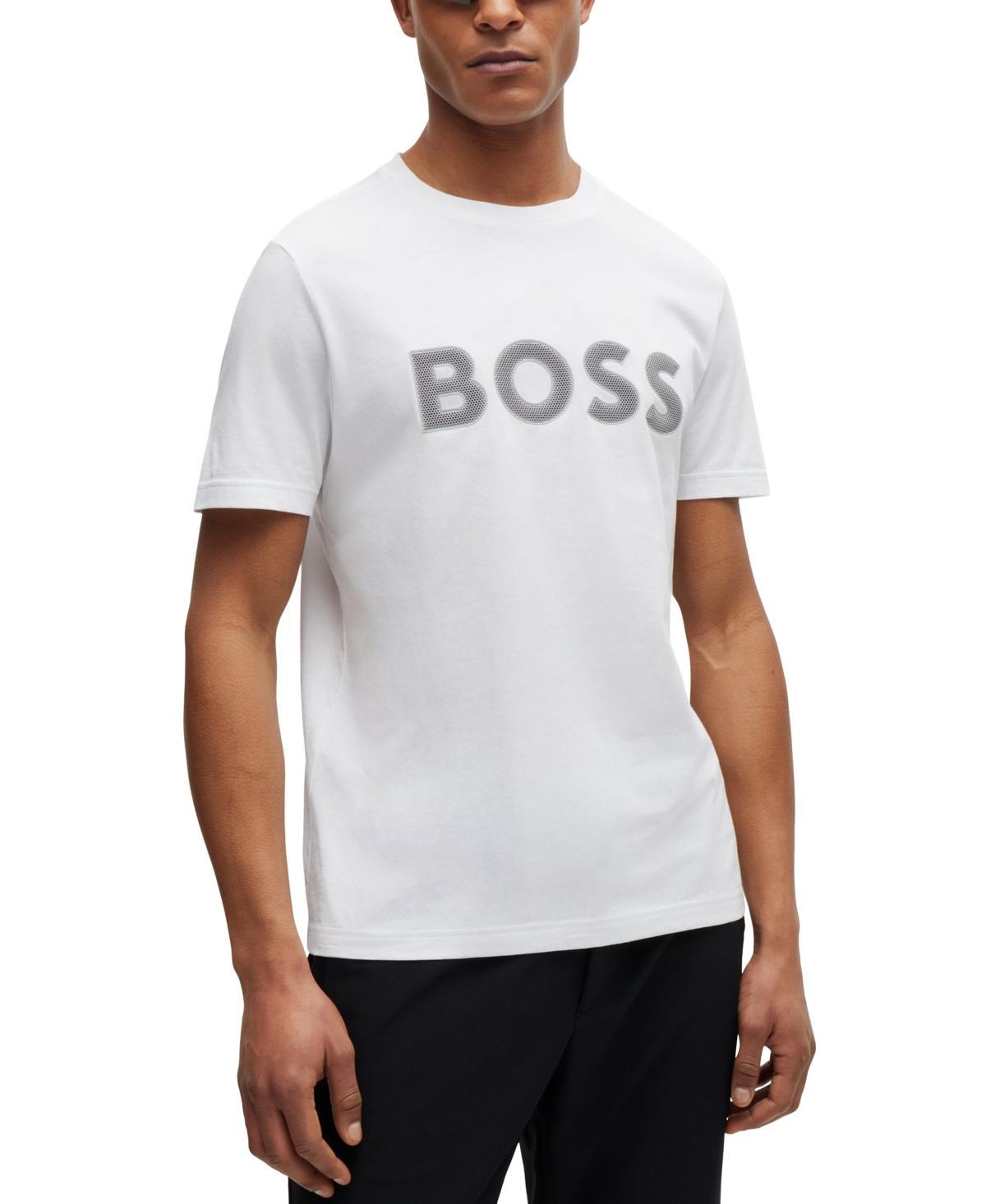 Mens Cotton Jersey Regular Fit T-Shirt with Mesh Logo Product Image