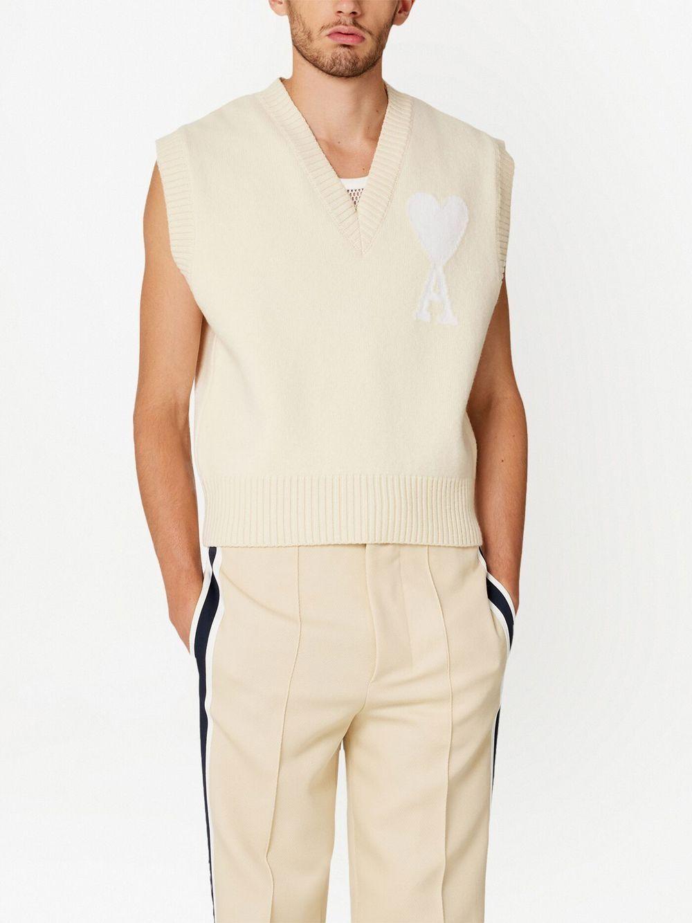 logo-intarsia knitted vest Product Image