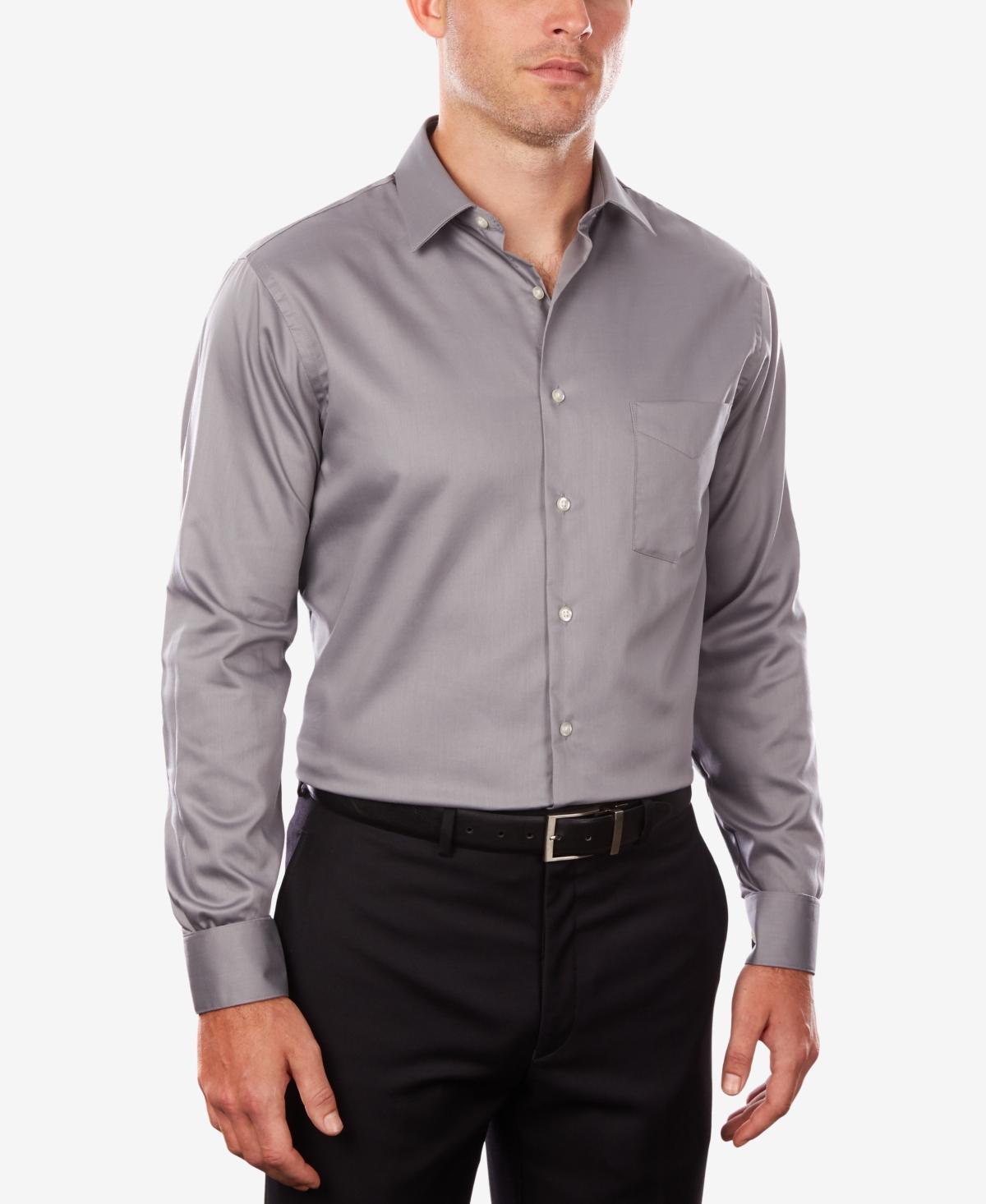 Van Heusen Mens Fitted Stretch Wrinkle Free Sateen Solid Dress Shirt Product Image