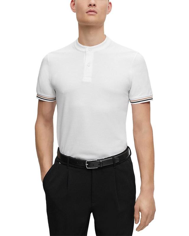 Boss Pollini Cotton Short Sleeve Henley Tee Product Image