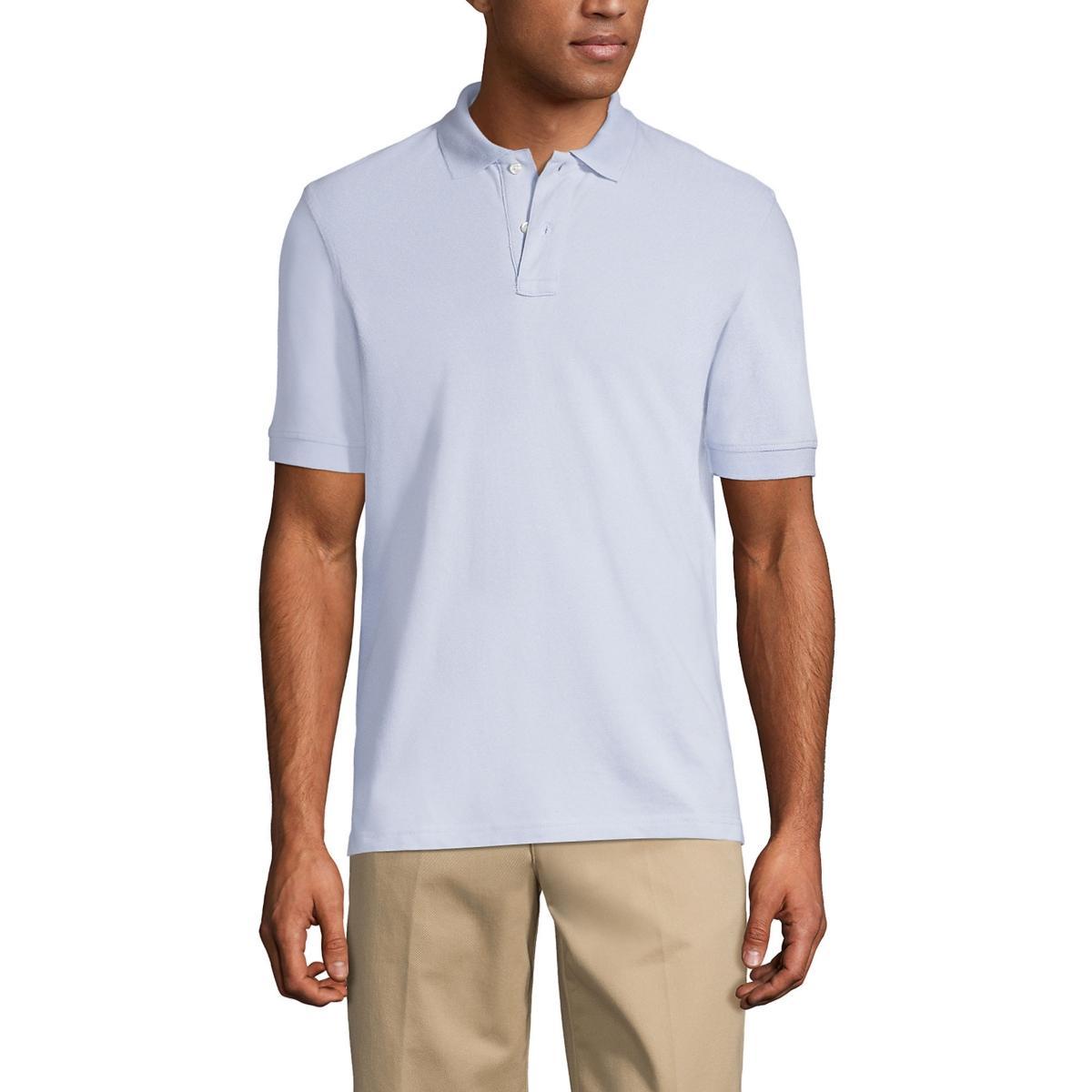 Lands End Mens School Uniform Short Sleeve Mesh Polo Shirt Product Image