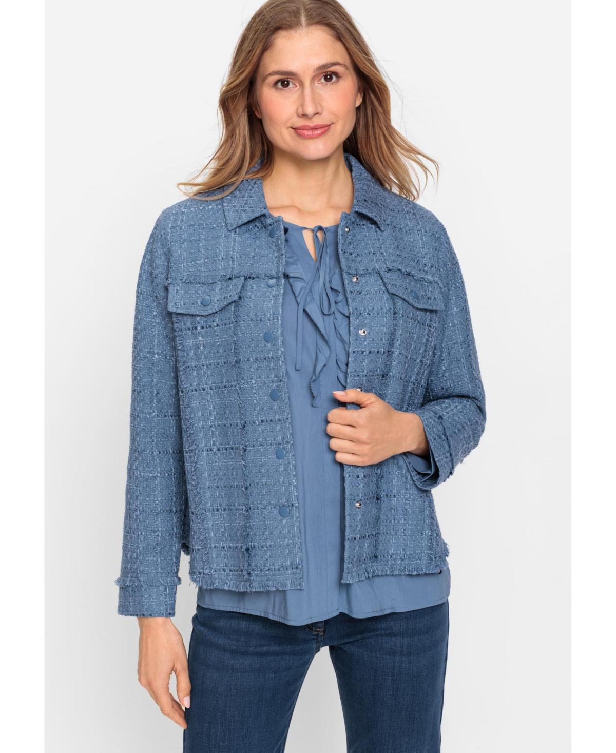 Olsen Womens Cotton Blend Tweed Jacket Product Image