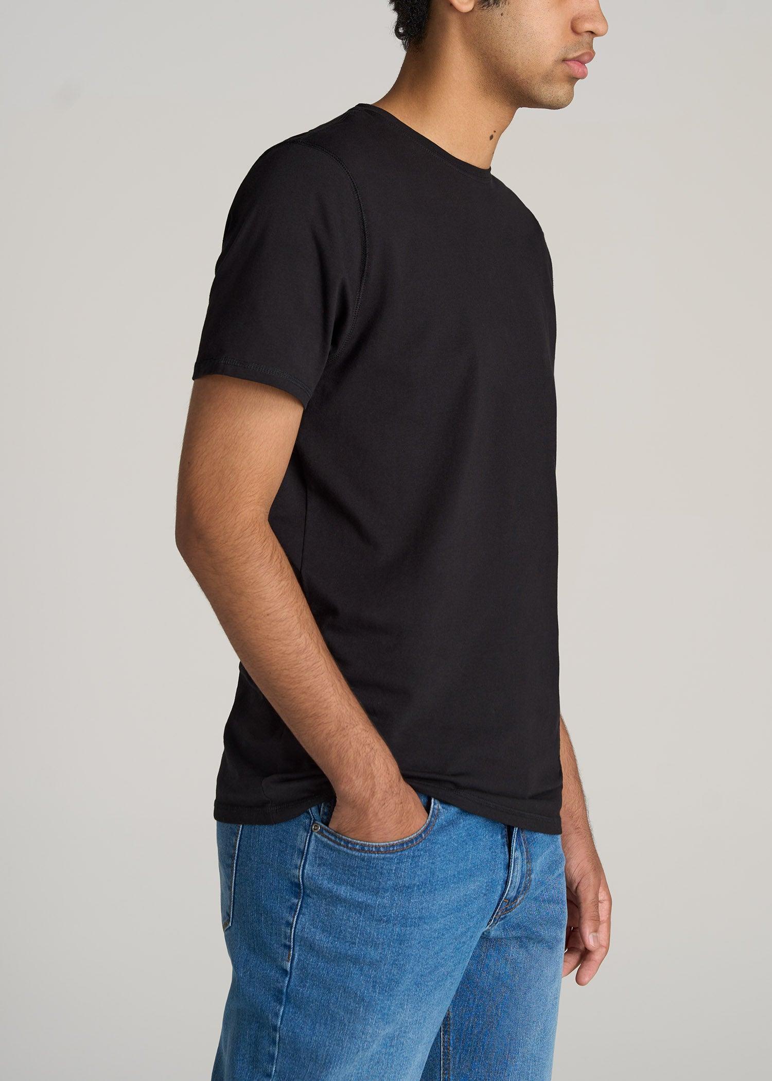 The Essential REGULAR-FIT Crew-Neck Men's Tall Tees in Black Product Image