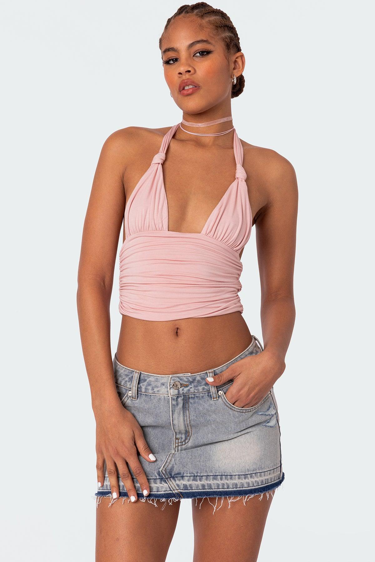 Lillie Knotted Halter Top Product Image