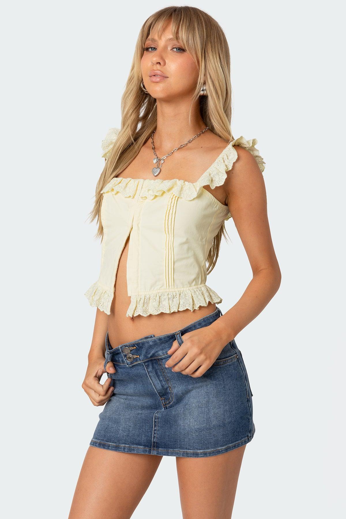 Square Neck Ruffled Corset Product Image