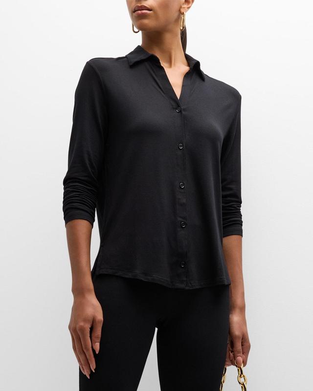 Soft Touch Button-Front Shirt Product Image