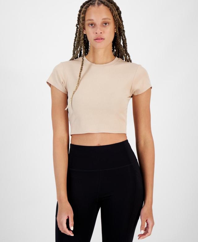 Id Ideology Womens Cropped Rib-Knit T-Shirt, Created for Macys Product Image